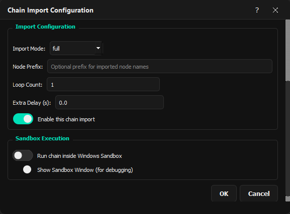 Chain Import Configuration